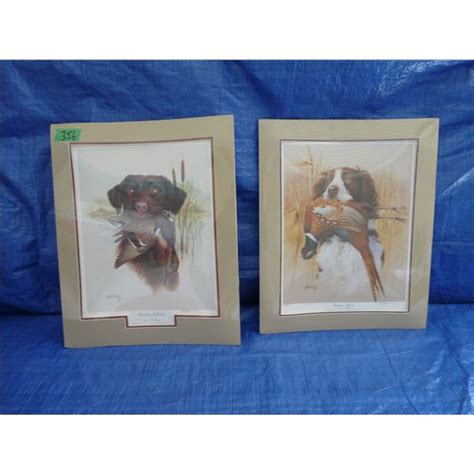 2 unframed Ducks Unlimited Great American sporting dog collection prints
