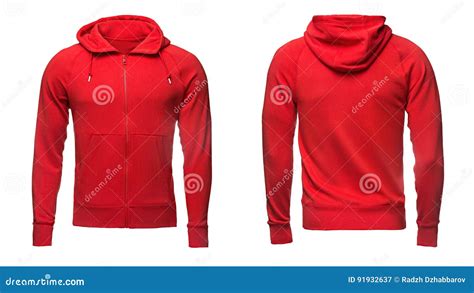 Red Hoodie, Sweatshirt Mockup, Isolated on White Background Stock Image - Image of warm, shirt ...