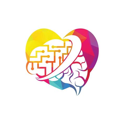 Neurology Logo template design. Digital brain in heart shape logo ...