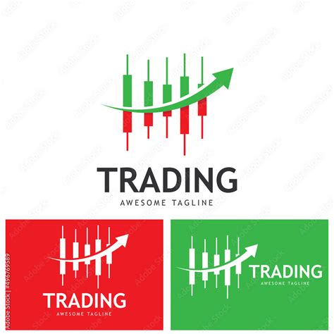 Vector logo with candlestick trading chart analyzing in forex Stock ...