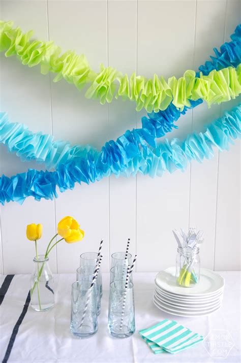 DIY Ruffled Tissue Garland - Lemon Thistle