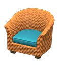 Rattan armchair - Reddish brown | Animal Crossing (ACNH) | Nookea