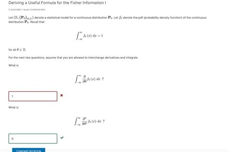 Solved Deriving a Useful Formula for the Fisher Information! | Chegg.com