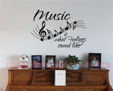 Music Staff Wall Decal with Quote Vinyl Lettering Wall Art Stickers