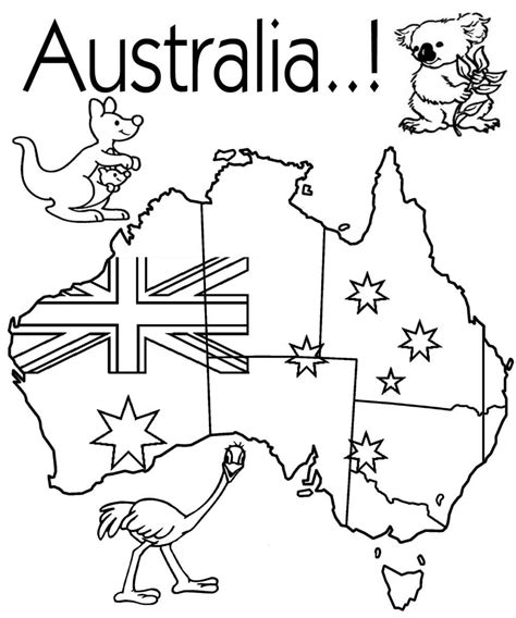 Austrailia Printable Map Coloring Page - Australia Map Coloring Pages Hellokids Com - When ...