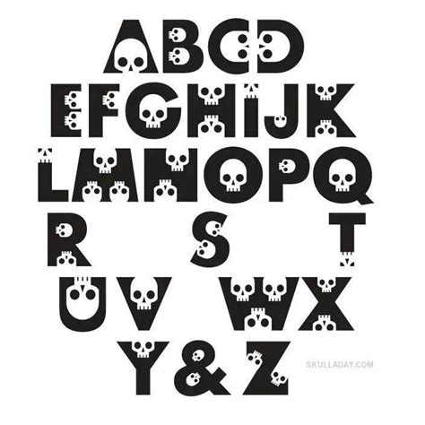 Skull alphabet! | Halloween fonts, Cross stitch fonts, Lettering alphabet