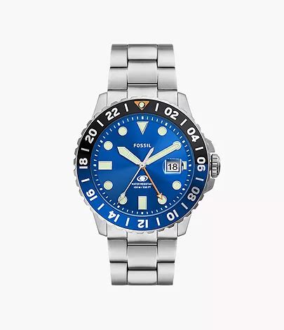 Fossil Blue GMT Stainless Steel Watch - FS5991 - Fossil