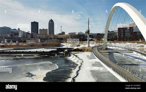 Des Moines, IOWA, USA - February 04, 2023: Aerial View of Des Moines ...