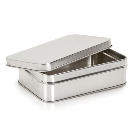 Product Small Metal Tins with Lids: Silver, Rectangular, 4.9 x 3.7 x 1.65 inches /> | Metal tins ...