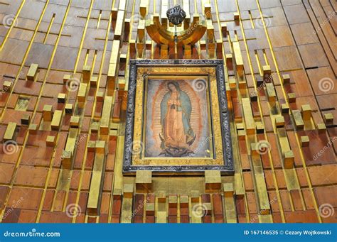 Image of Our Lady of Guadalupe in the New Basilica in Mexico City Stock Image - Image of mexico ...