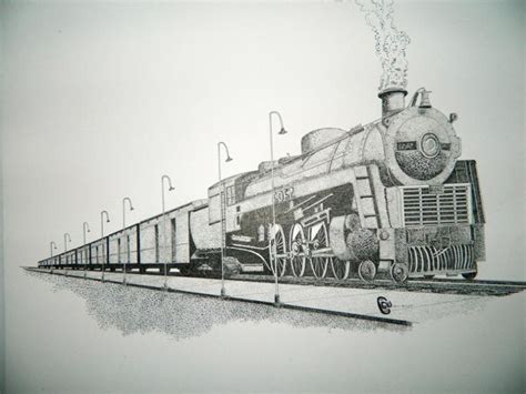 Train Perspective Drawing at PaintingValley.com | Explore collection of Train Perspective Drawing