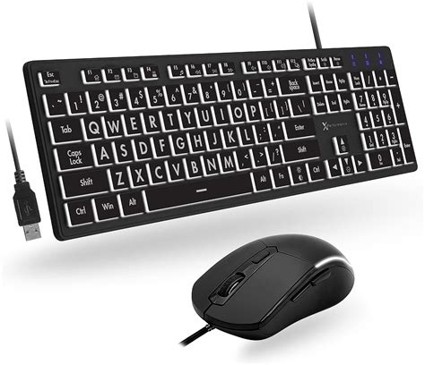 Amazon.com: X9 Performance Large Print Lighted Keyboard and Mouse - USB ...