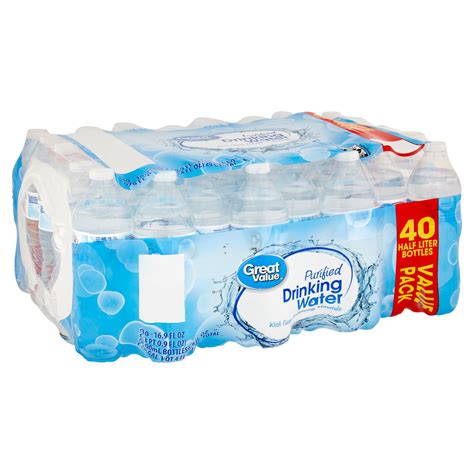 Great Value Purified Drinking Water Value Pack, 16.9 fl oz, 40 count - Walmart.com - Walmart.com