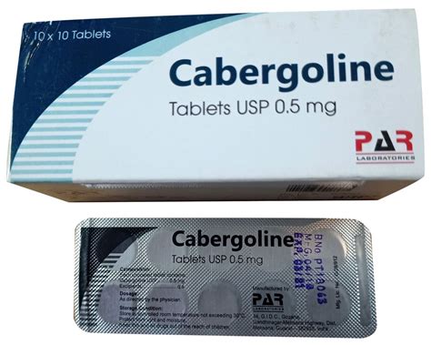 Cabergoline Tablets USP 0.5 mg at Rs 80/stripe | Womens Health in Mahesana | ID: 25169112255