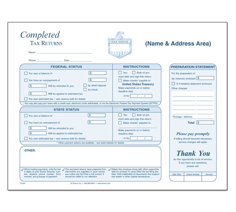 Completed Tax Return Envelope - Imprinted - Item: #13-001