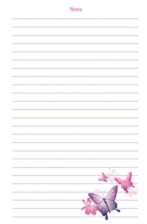 Cute Printable Notebook Paper - FREE DOWNLOAD in 2020 | Free printable ...