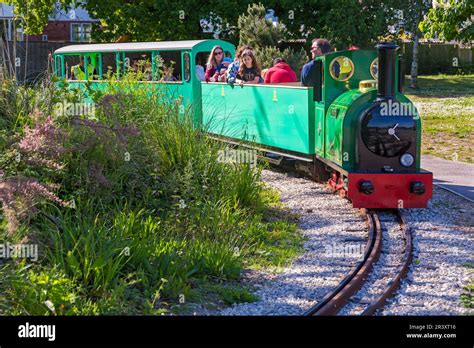 Poole Park railway miniature train in Poole Park, Dorset, England UK in ...