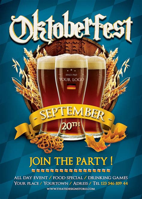 Oktoberfest Flyer Template | Party Flyers for photoshop | Flyer template, Flyer, Oktoberfest