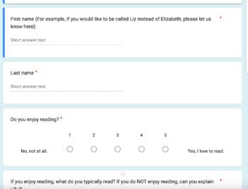 First Week Student Survey - Google Form by Passion for Pedagogy | TPT