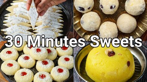 4 indian sweets recipes in just 30 mins for festival celebrations | quick & easy dessert recipes ...