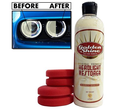 Golden Shine Car Headlight Lens Restorer & Cleaner, Best Car Headlight Cleaner Kit - California ...