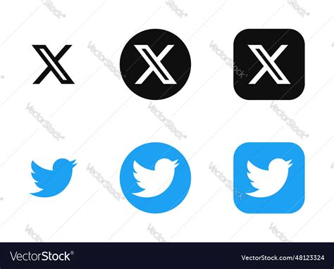 X and twitter icons set Royalty Free Vector Image