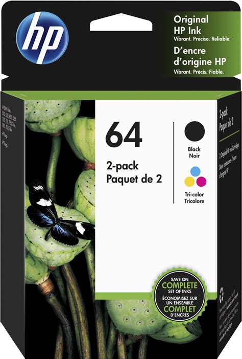 HP 64 2-Pack Standard Capacity Ink Cartridges Black/ Multicolor X4D92AN#140 - Best Buy