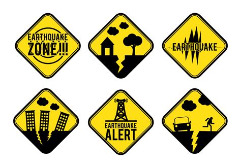 Earthquake Alert Sign Vector - Download Free Vector Art, Stock Graphics ...