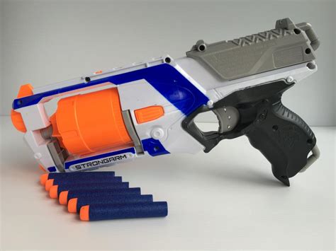 Brand New Original NERF Elite Strongarm - Foam Dart Gun, White Edition ...