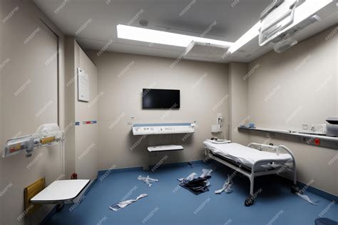 Premium AI Image | A Hospital Room With A Bed And A Television