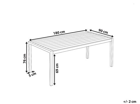 Table de jardin en aluminium 180 x 90 cm bois clair et noir VERNIO | Beliani.fr