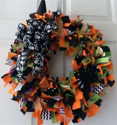 Halloween Rag Wreath Wreath Welcome Wreath Fall by HappytoGreetYou ...