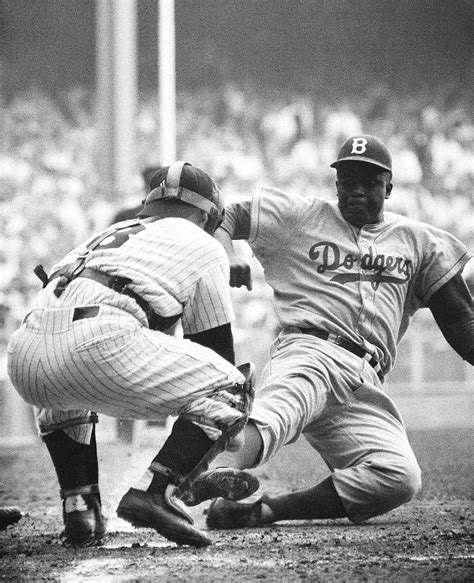 Jackie Robinson steal home against the Yankees in Game 1 of the 1955 World Series. | Jackie ...