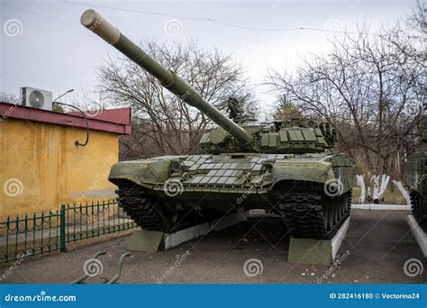 Big Green Tank at the Military Base in the City. Stock Photo - Image of green, tracks: 282416180