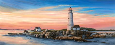 Boston Harbor Lighthouse at Sunset | Marrazzo Art