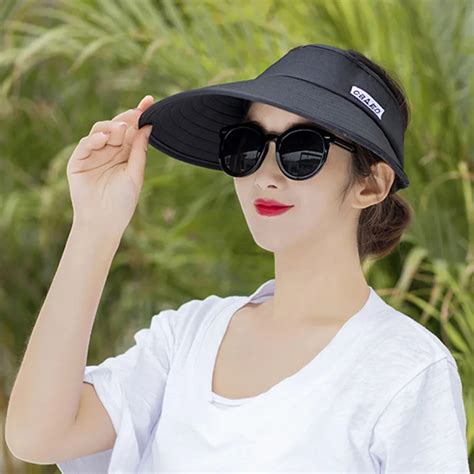 Women Golf Cap Sun Hats Packable Sun Visor Hat with Big Heads Gravity ...