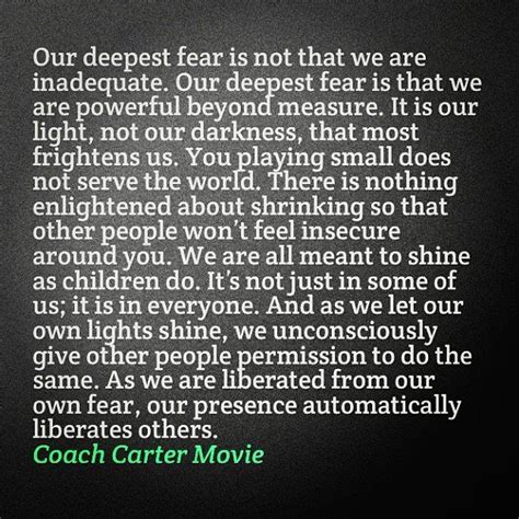 Our Deepest Fear Coach Carter Quotes. QuotesGram