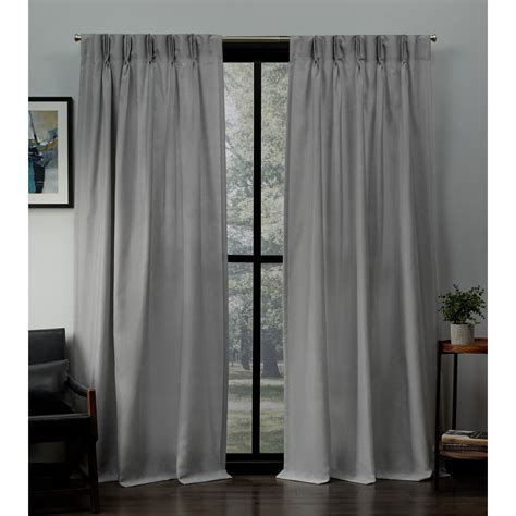 Exclusive Home Curtains Loha Linen Pinch Pleat Curtain Panel Pair, 84" Length, Dove Grey ...