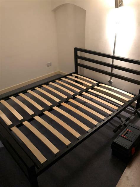 Black metal king size bed frame | in Hackney, London | Gumtree