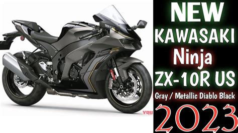 New Kawasaki Ninja ZX 10R US Gray / Metallic Diablo Black 2023 - YouTube