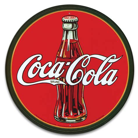 Vintage Style Tin Sign - 1930s Coca Cola / Coke Glass Bottle Logo - Red - Antique Replica, Soda ...