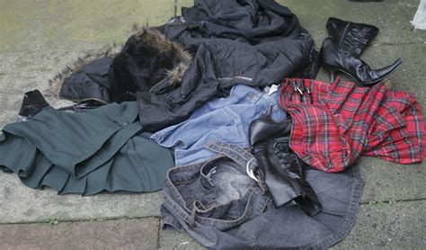 discarded ladies clothes | Pile of clothes dumped next to ru… | Flickr