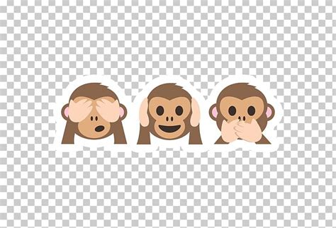 Sticker Three Wise Monkeys Emoji PNG, Clipart, Advertising, Android, Cartoon, Computer Software ...