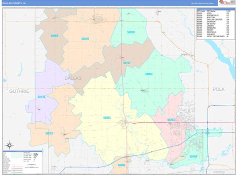 Dallas County, IA Wall Map Color Cast Style by MarketMAPS - MapSales