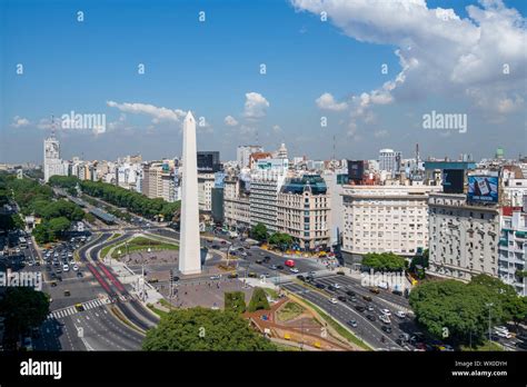 Obelisco on 9 de Julio Avenue, Buenos Aires, Argentina, South America ...