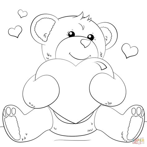 Hearts Coloring Pages Free Throughout Heart Page - andyshi.me | Heart coloring pages, Teddy bear ...