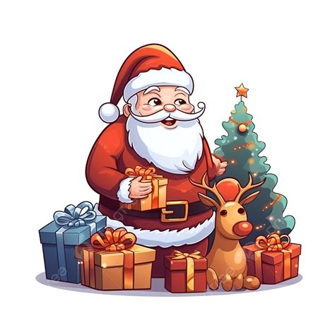Christmas Sale, Santa Claus And Deer With Gifts Announces Holiday Discounts, Gift Banner ...