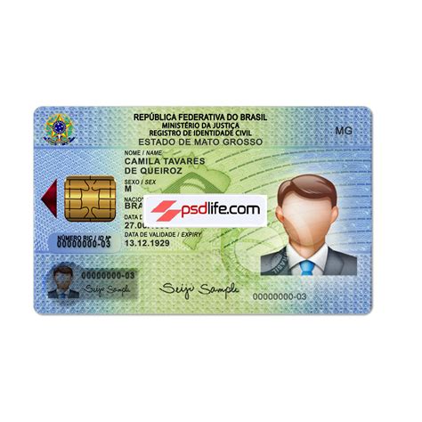 Brazil fake id card psd template editable | brazilian id card generator sample