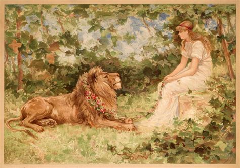 Lion Woman Vintage Painting Free Stock Photo - Public Domain Pictures