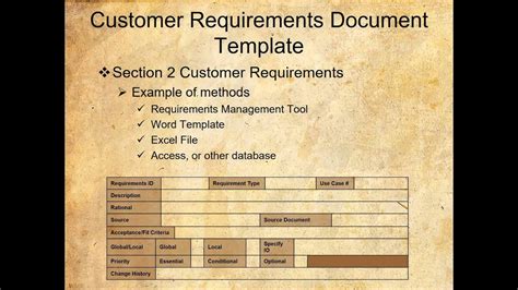 Customer Requirements Document Template - YouTube